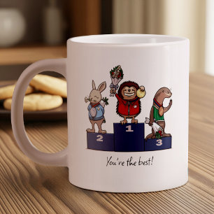 Woodland Animals You're the best! Gift Podium Art Large Coffee Mug