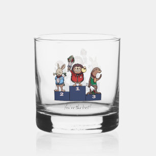 Woodland Animals You're the best! Gift Podium Art Whiskey Glass