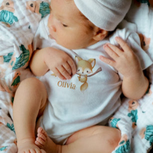 Woodland Autumn Baby Fox Bodysuit