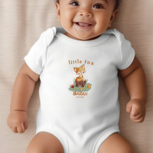 Woodland Autumn Baby Fox Personalised Bodysuit