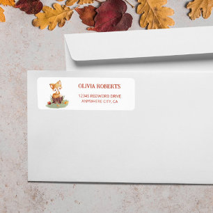 Woodland Autumn Baby Fox Return Address