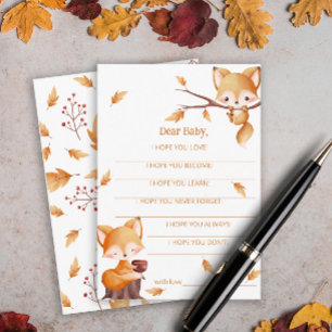 Woodland Autumn Baby Fox Wishes for Baby Enclosure Card