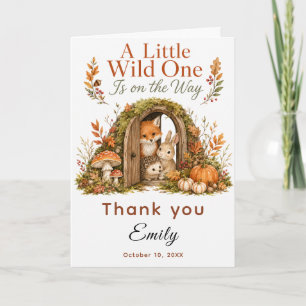 Woodland Autumn Baby Shower Thank You Card