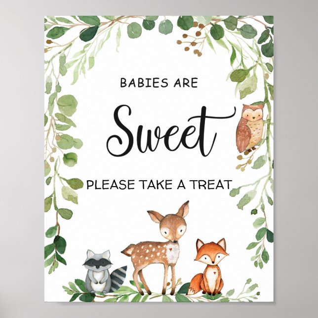 Woodland Babies Are Sweet Baby Shower Sign (Front)