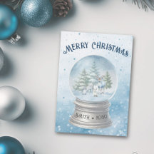 Woodland Baby Animals Christmas Flat Holiday Card