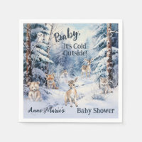 Woodland Baby Animals Winter Boy Baby Shower