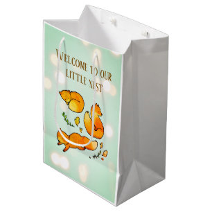 Woodland Baby Arrival Newborn Announcement Medium Gift Bag
