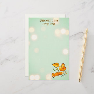 Woodland Baby Arrival Newborn Announcement Stationery
