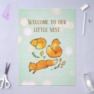 Woodland Baby Arrival Newborn Announcement   Tissue Paper