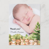 Woodland Baby Boy Photo Thank you
