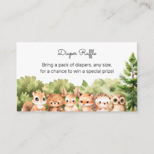 Woodland Baby Boy Shower Diaper Raffle Enclosure Card