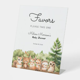 Woodland Baby Boy Shower Favours Pedestal Sign
