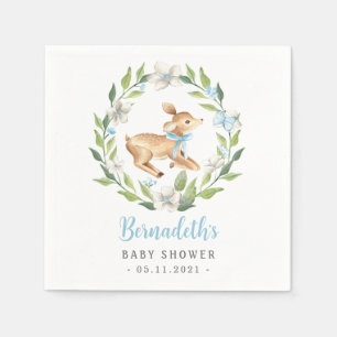 Woodland Baby Fawn Little Deer Baby Shower Napkin