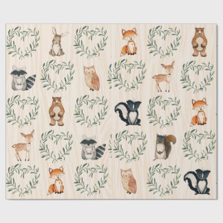 Woodland Baby Forest Animal  Wrapping Paper