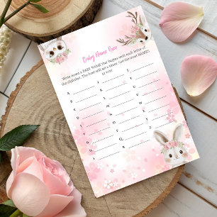 Woodland Baby Girl Name Race Game