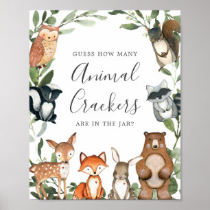 Woodland Baby Guess How Many Animal Crackers Poster