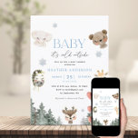 Woodland Baby It's Cold Outside Boy Baby Shower Invitation<br><div class="desc">Woodland Baby It's Cold Outside Boy Baby Shower Invitation</div>
