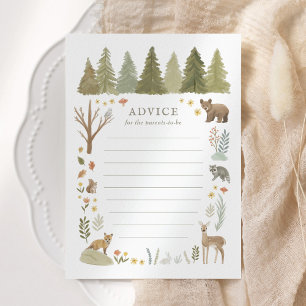 Woodland Baby Shower Advice Card