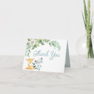 Woodland Baby Shower Baby Boy Thank You Card