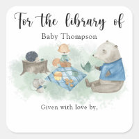 Woodland Baby Shower bookplate, books for baby 