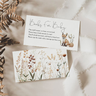 Woodland Baby Shower Books For Baby Enclosure Card