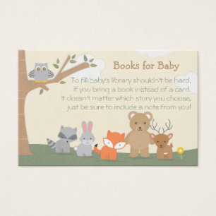 Woodland Baby Shower Bring a Book Request