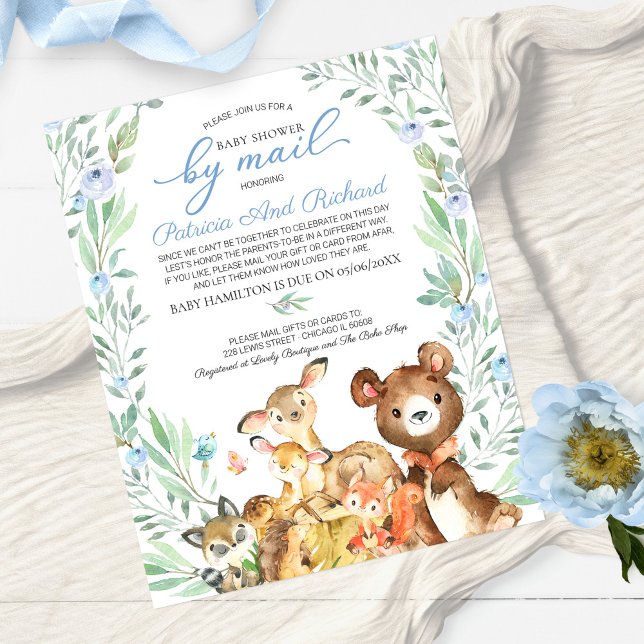 Woodland Baby Shower By Mail Budget Invitation (Creator Uploaded)
