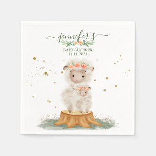 Woodland baby shower cute party Sheep Napkin