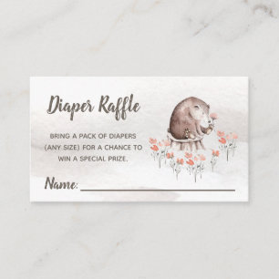 Woodland Baby Shower Diaper Raffle Card
