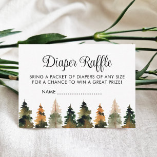 Woodland Baby Shower Diaper Raffle Enclosure Card