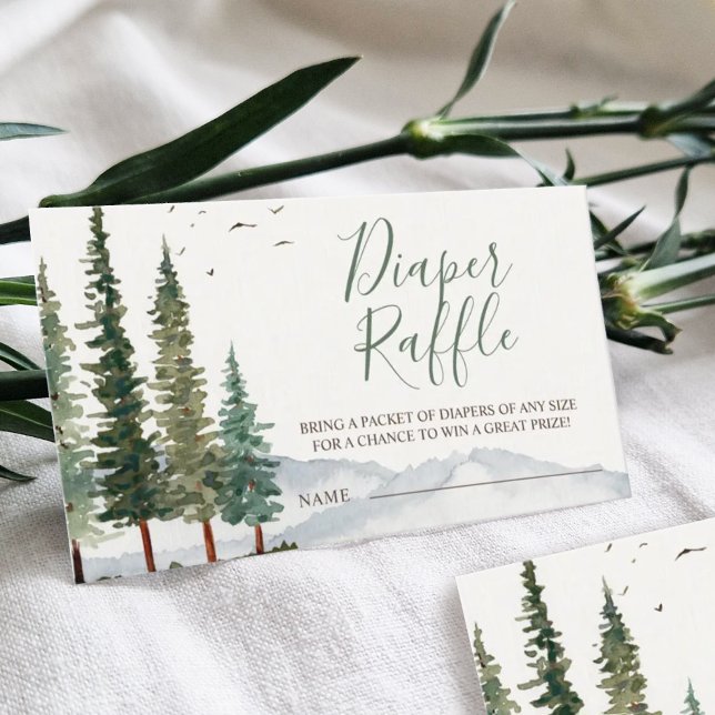 Woodland Baby Shower Diaper Raffle Enclosure Card (Creator Uploaded)