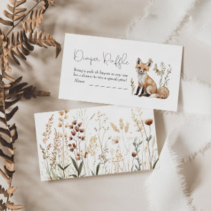 Woodland Baby Shower Diaper Raffle Enclosure Card