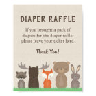 Woodland Baby Shower Diaper Raffle Sign