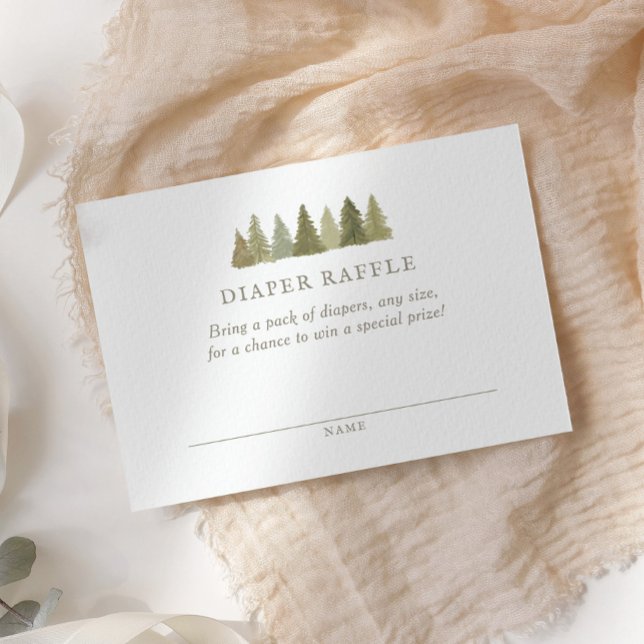 Woodland Baby Shower Diaper Raffle Ticket Enclosure Card (Creator Uploaded)