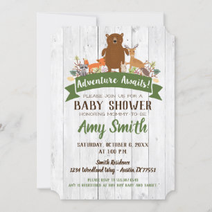 Woodland Baby Shower Fall Rustic Invitation