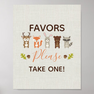 Woodland Baby Shower Favours Please Take One Sign