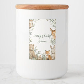 Woodland Baby Shower Food Container Label