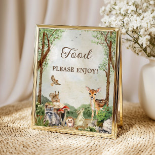 Woodland Baby Shower Food Table Poster