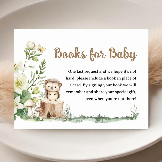 Woodland Baby Shower Forest Books For Baby Enclosure Card (Creator Uploaded)