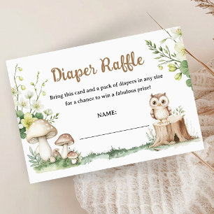 Woodland Baby Shower Forest Diaper Raffle Enclosure Card