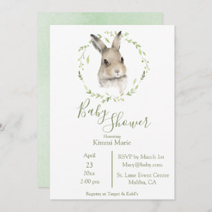 Woodland Baby Shower Forest Watercolor Boy Girl Invitation