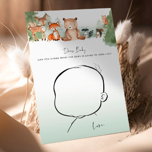 Woodland Baby Shower Game Draw Baby!