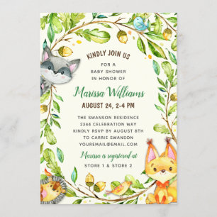 Woodland Baby Shower Gender Neutral Invitation