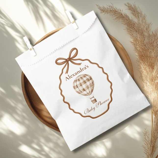 Woodland Baby Shower Gingham Neutral Favour Bags (Creator Uploaded)