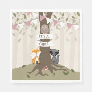 Woodland Baby Shower - Girl Napkin