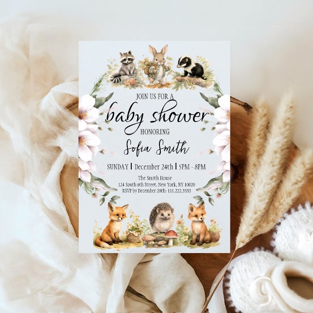 Woodland Baby Shower Greenery Forest Invitation (Creator Uploaded)