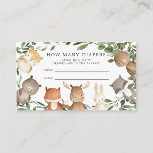 Woodland Baby Shower Guess How Many Diapers Enclosure Card