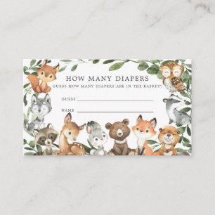 Woodland Baby Shower Guess How Many Diapers Enclosure Card