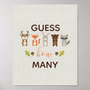 Woodland Baby Shower Guess How Many Sign