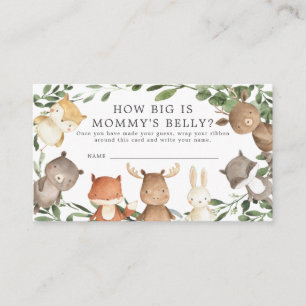 Woodland Baby Shower How Big is Mummy's Belly Card